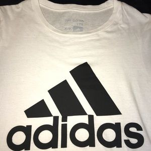 ADIDAS WHITE SMALL MENS LOGO SHIRT